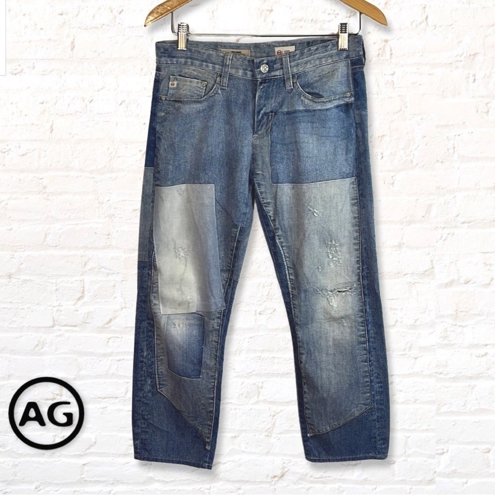 Ag Adriano Goldschmied Women's Boyfriend Jeans - Patchwork Blue
